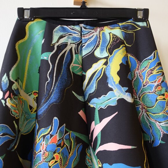 H&M scuba floral Hawaiian midi circle Neoprene skirt 6 4 - Picture 10 of 16
